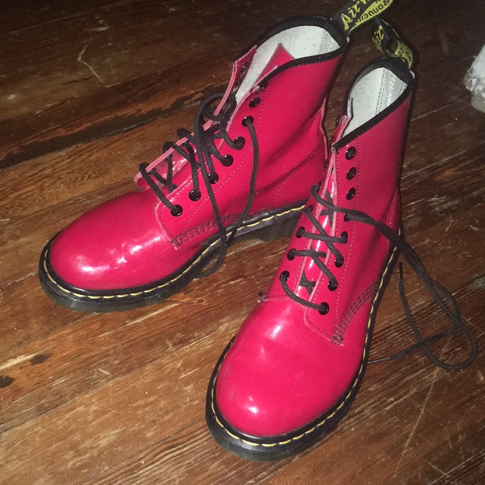 Red Patent Leather Docs